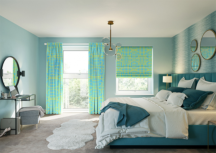 Bamboo Candy, Yellow Blue - Made To Measure Curtains - Image 14